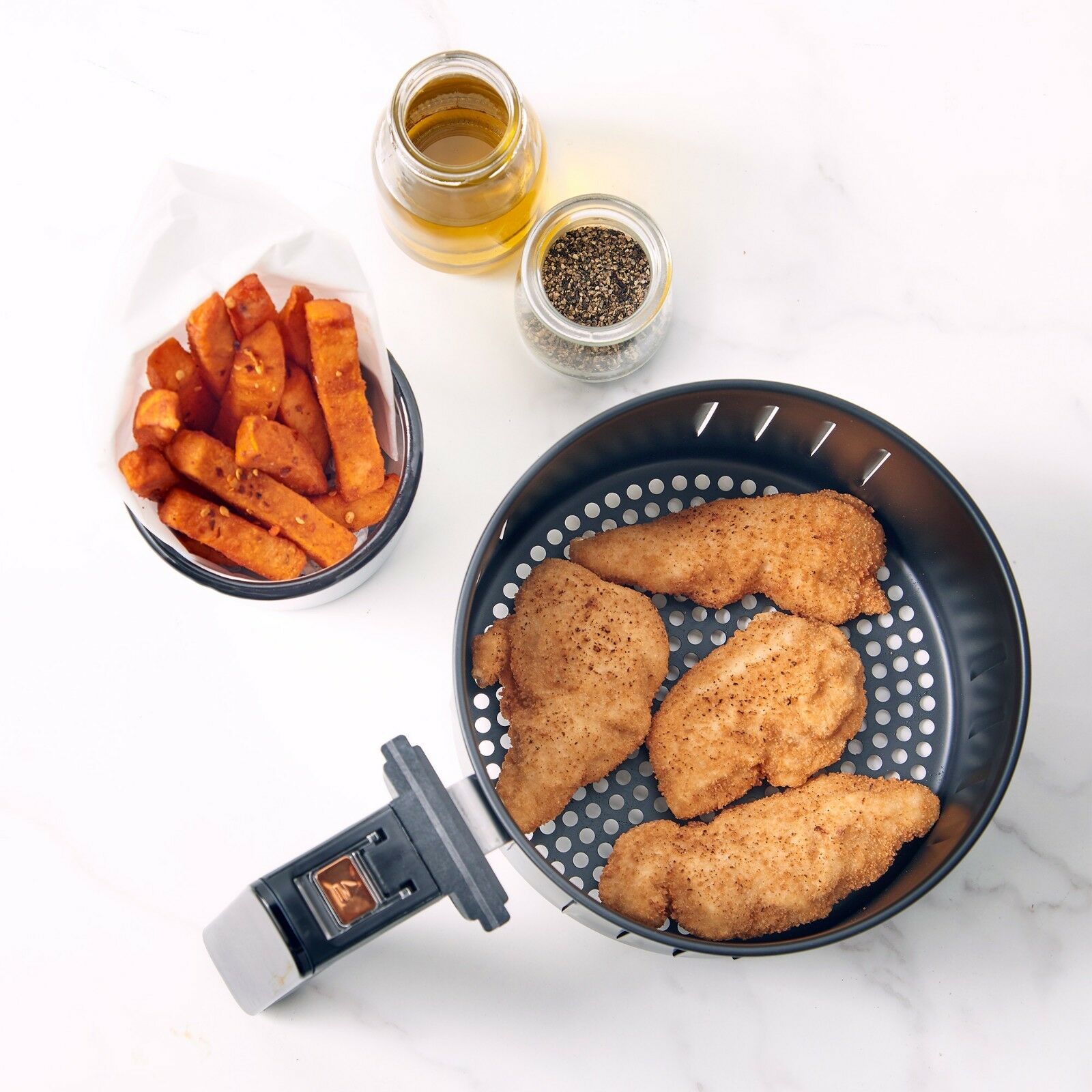 VonShef Air Fryer Low Fat Healthy Cooker Oil Free Frying Chip Fry Black