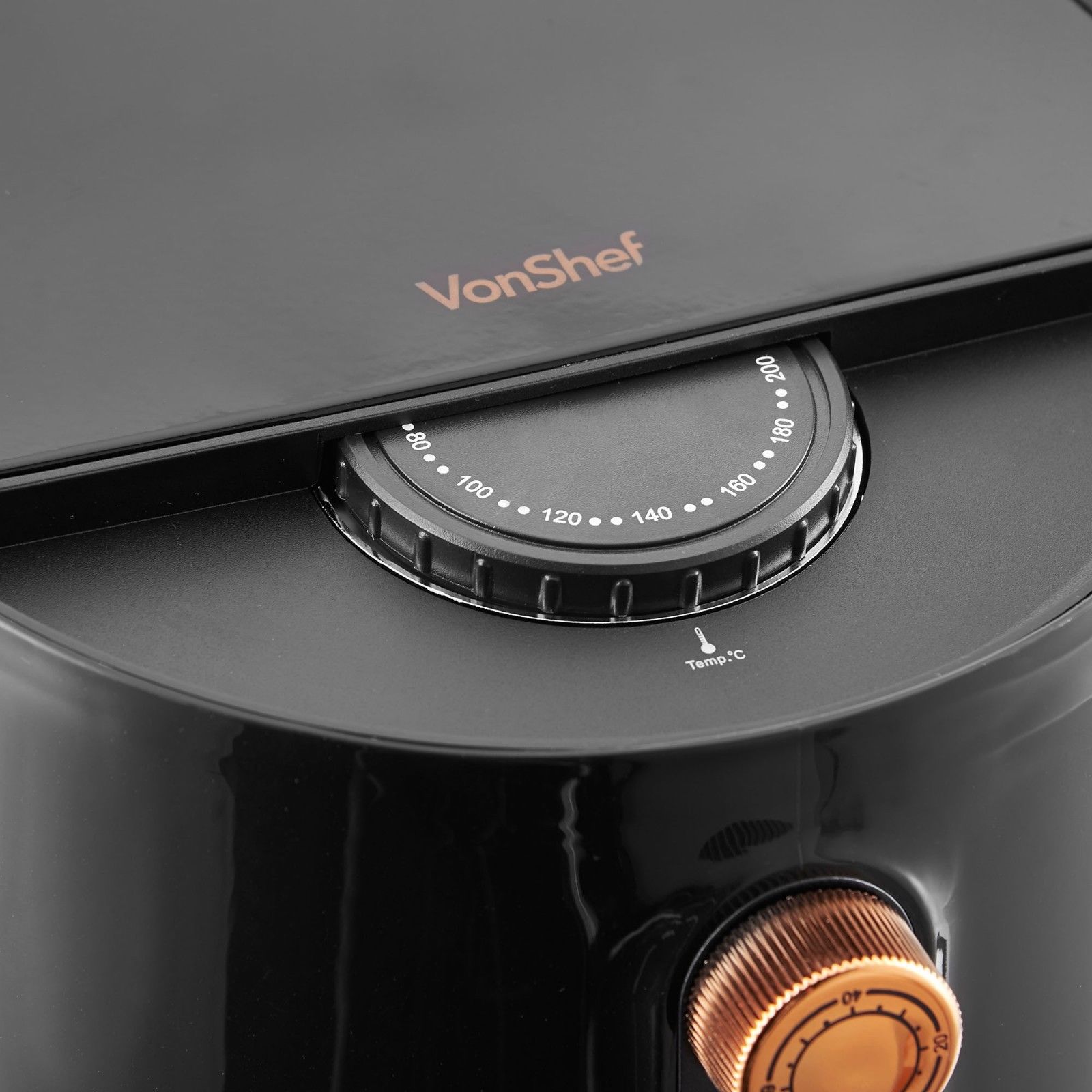 VonShef Air Fryer Low Fat Healthy Cooker Oil Free Frying Chip Fry Black